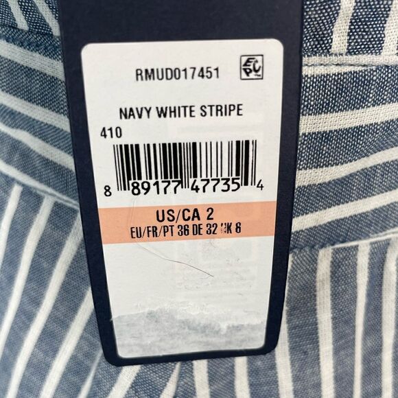 NWT RACHEL Rachel Roy Navy Blue and White Striped Midi Dress Size 2 - Picture 6 of 10